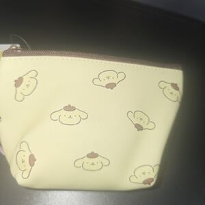 Cute Yellow Coin Pouch with Sanrio Pompompurin Print